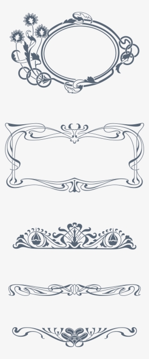 Preview All The Organically-inspired "art Nouveau" - Art Nouveau Vector Ornaments Png