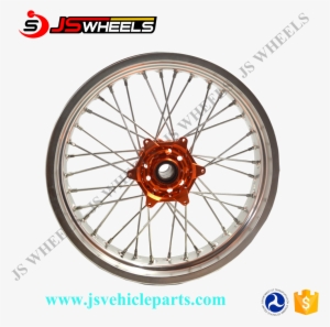 Js Racing Part Motorcycle Wheels Silver Rims Orange - Js Wheels