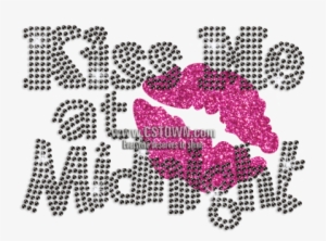Kiss Me At Midnight Iron-on Glitter Rhinestone Transfer - Cross-stitch