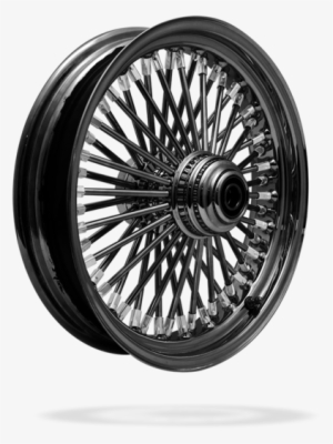 5 Front Or Rear 50 Spoke Pre Staged Custom Motorcycle - 40 Black Spoke Wheels