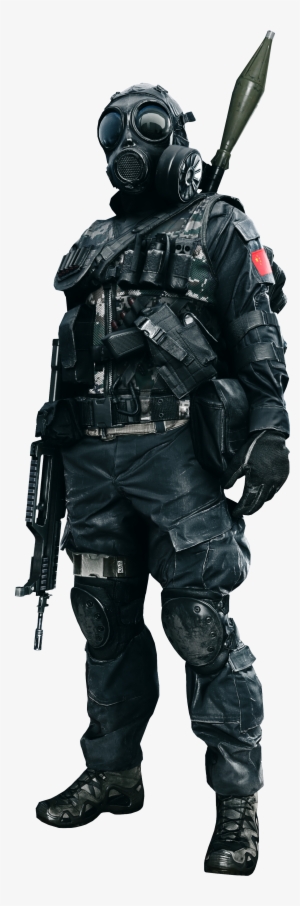 Bf4 Render China Eng - Gas Mask Soldier Png