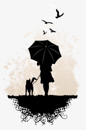 High Quality Guaranteed,create A Gift With Friday Walk - Dog And Girl Silhouette