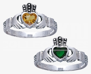 Item - "celtic Claddagh Birthstone Ring"