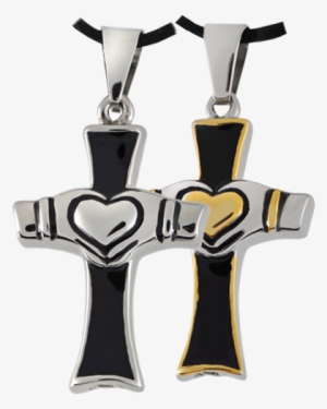 Claddagh Cross In Stainless Steel - Cremation Jewelry Premium Stainless Steel Claddagh