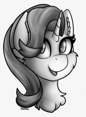 Deraniel, Black And White, Bust, Cheek Fluff, Chest - Cartoon