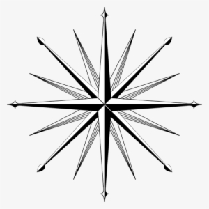 Wind, Rose, Compass, Direction - Star Clip Art