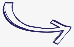 Curved Arrow Red - Hand Drawn Curved Arrow