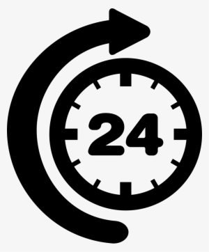 24 Hour Time With Curve Arrow Comments - Icono Reloj Png