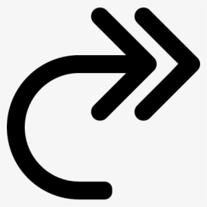 Double Curve Arrow To The Right Vector - Seta Dupla Em Curva