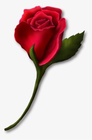 Red Rose Bud Painted Clipart - Rose Bud Clip Art