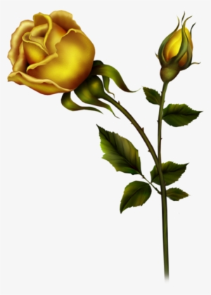 Yellow Rose With Bud Png Clipart - Rose Buds Clip Art