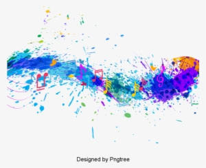 Beautiful Colorful Romantic Staff Music Symbol Floating - Music