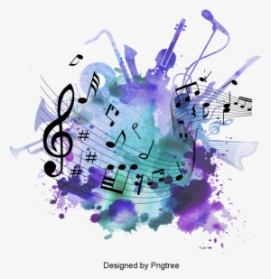 Beautiful Cartoon Hand Painted Music Symbol Staff, - Simbolos De Musica Png