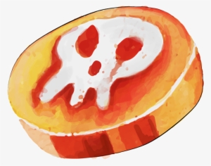 Orange Skull Watercolor Hand-painted Transparent - Halloween Candy Transparent Background