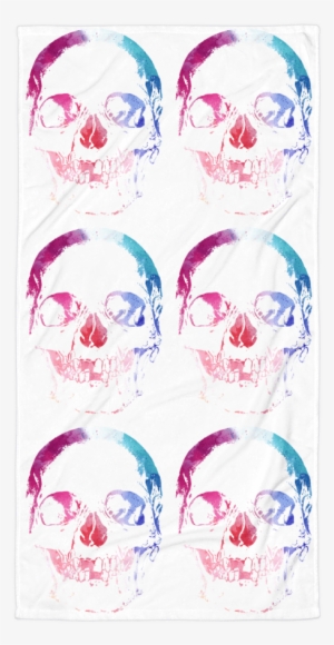 Watercolour Skull Beach Towel - Illustration