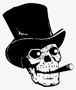 Transparent Skull Cliparts - Skull Wearing Top Hat