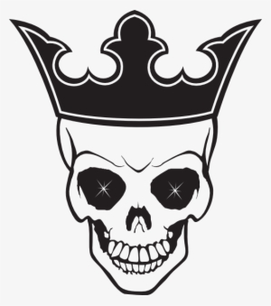 Skull And Crown Tattoo Transparent Png - Calavera Blanco Y Negro
