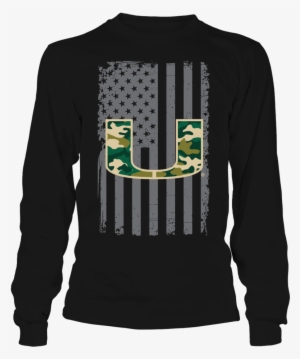 American Flag With Camo Logo Miami Hurricanes Shirt - Tiger Scratch For Shirt
