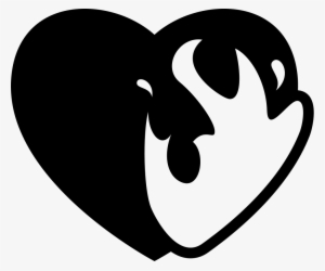 Heart On Fire Vector - Heart On Fire Icon