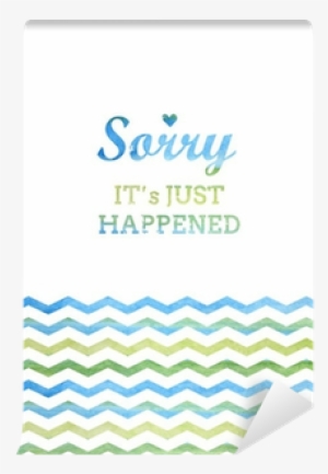 Stylized Card With Watercolor Phrase And Zigzag Chevron - Stock Illustration