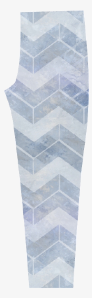 Chevron In Blue Watercolors Capri Legging - Leggings