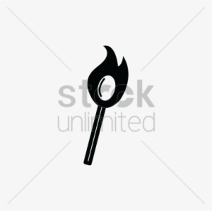 Matchstick On Fire Silhouette Vector Image - Crescent
