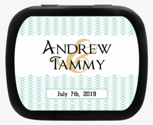 Chevron Wedding Personalized Wedding Mint Tins - Suitcase