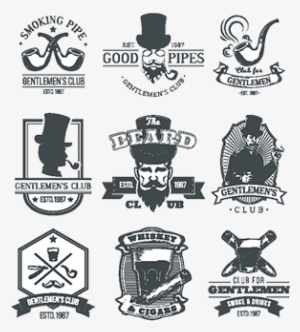 Set Of Vintage Gentleman Emblems, Labels - Graduate Class Logo Vector