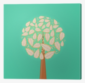 Abstract Tree With Round Leaf Crown Canvas Print • - Motif