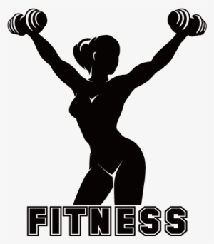 Physical Centre Silhouette Slim Woman Holding A - Wallstickers4ever Large Wall Vinyl Decal Fitness Girl