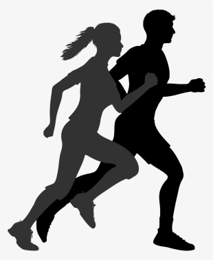 Health Free Png Image - Man And Woman Running Silhouette