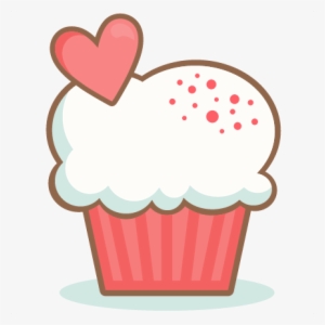 Valentine Cupcake Scrapbook Cuts Svg Cutting Files - Clipart Cupcake