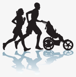 Exercise Silhouette Clip Art At Getdrawings Com - Jogging Stroller Clipart