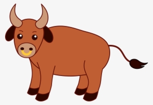 Cute Brown Bull - Bull Clipart