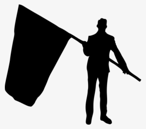 Free Png Person With Flag Silhouette Png Images Transparent - Man Holding Flag Silhouette