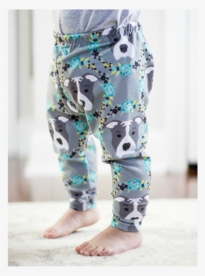 Blue Pitbull Print Leggings - Trousers