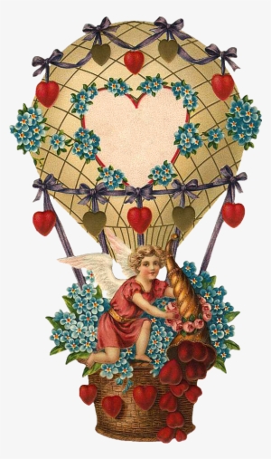 Valentine Hot Air Ballon - Valentine Vintage Transparent Png