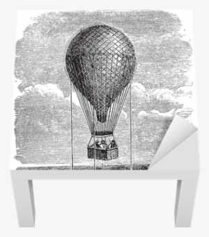 Old Aerostat Or Hot Air Balloon Vintage Illustration