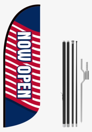 10ft Now Open Stock Blade Flag With Ground Stake - Stock