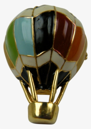 Signed Colorful And Chunky Hot Air Balloon Brooch - Hot Air Balloon