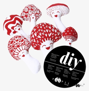Diy Mushroom Family, Red - Paapii Bambi