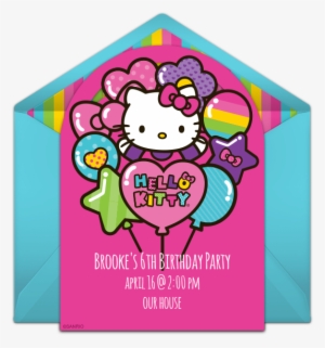Hello Kitty Balloons Online Invitation - Hello Kitty Birthday Poems