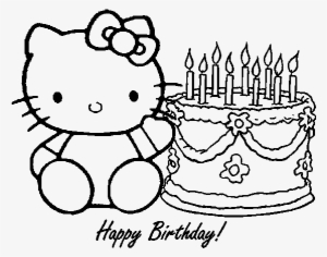 Happy Birthday Coloring Pages Coloringpages On Printable - Hello Kitty Cartoon Drawing