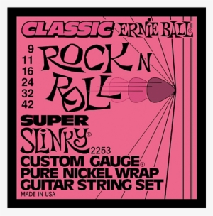 Ernie Ball Super Slinky Electric Guitar Strings 9-42 - Ernie Ball 2253 Classic Pure Nickel Super Slinky