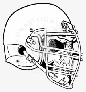Skull Wearing Football Helmet