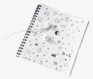 Notebook Journal School Doodle Doodling Drawings Headph - White Aesthetic Music