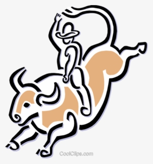 Vaquero Monta De Toros Libres De Derechos Ilustraciones - Bull Riding Clip Art