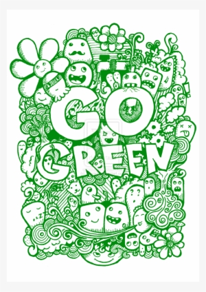 Go Green Art - Doodle Art Go Green