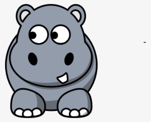 Hippo Looking Left Clip Art At Clker - Clipart Cartoon Hippo