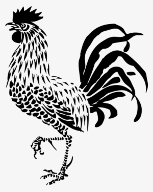 Rooster, Poultry, Bird, Animal, Proud, Calling, Crow - Rooster Art Black And White